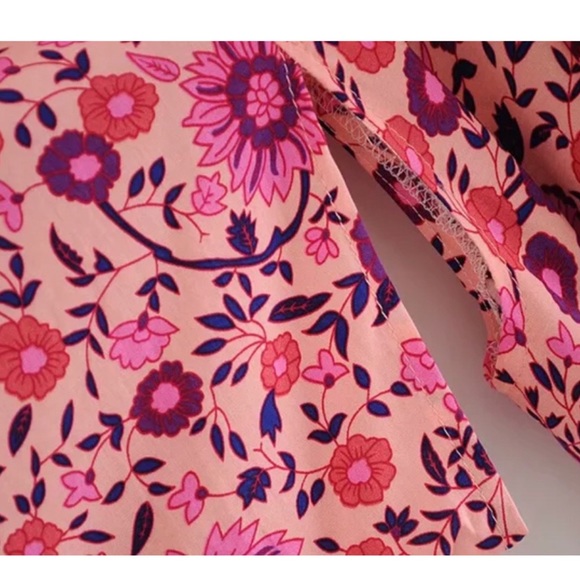 Cotton Floral Boho Kimono NEW Pink Purple - Picture 10 of 11